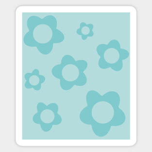 pattern flower aesthetic sky blue Sticker